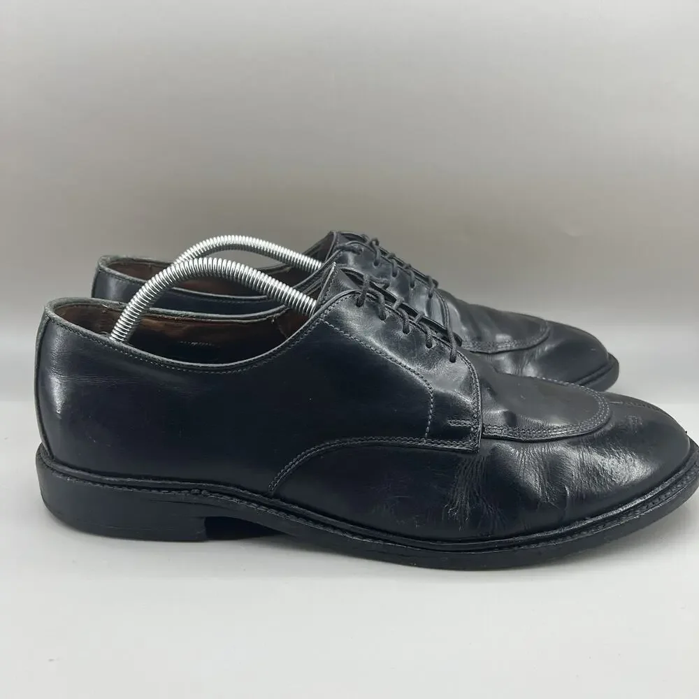 Allen Edmonds Walton Cap Split Toe Oxford Men Size 11.5 E Wide Black Lace Shoes